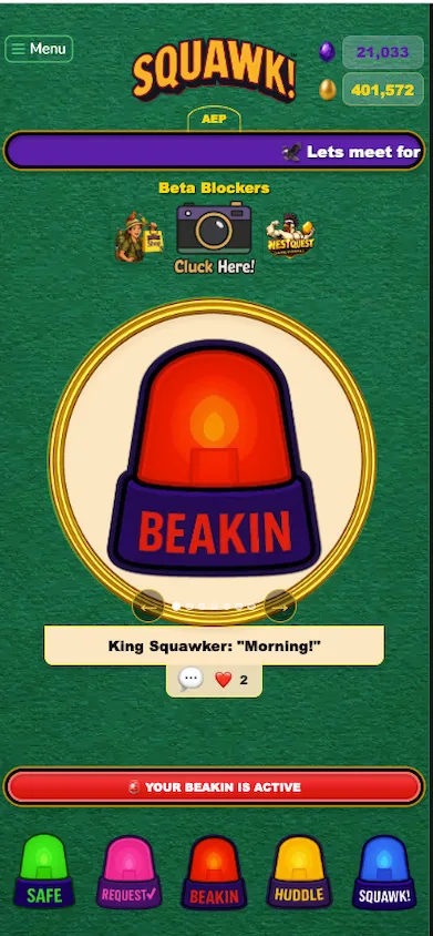 Beakin Emergency Alert screen